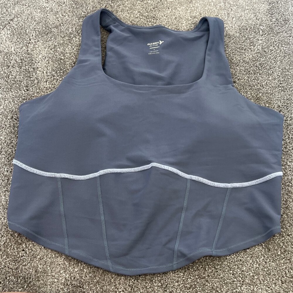 Old Navy Dusty Blue Workout Crop Top